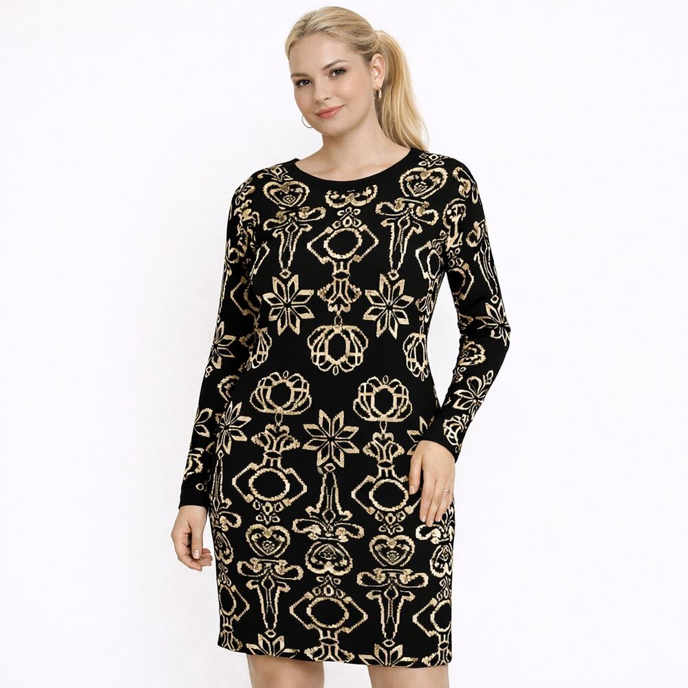 Vintage Outlander Wool Blend Gold Metallic Sweater…